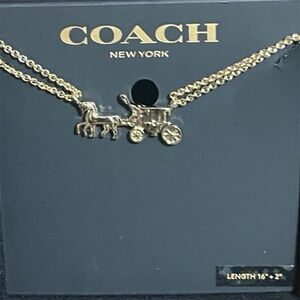 Coach Horse and Carriage Double Chain Necklace